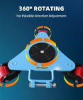 Anteqip 4400Lb Heavy Duty Machine Skates for Moving CNC Mills and Industrial Equipment, showing 360° rotating wheels.