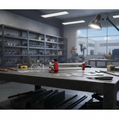 Sheet Metal Lip Former Roller With Adjustable Bending Tool Pro Grade Lightweight Roller Bender for Workshops displayed on a workbench