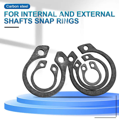 Snap Ring Kit 145Pcs External Retaining Rings 15-28mm Carbon Steel Circlips Set For Grooved Shafts Studs And Other Moving Parts Heavy Duty C Clip Rings For Quick Secure Fit