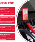 Dual Zone Temperature Probe Kit With Wireless Readings And Remote Sensor Pro Grade Digital Thermometer Backlit LCD Red on dashboard