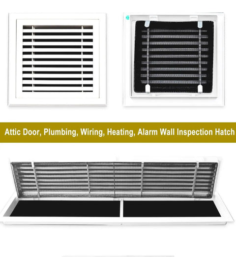 Tough As Nails Louvered Access Panel With Fresh Air Vents And Easy Push Button Switch Removable Critter Shield For No Fuss 28X34 Inch Drywall Ceiling Door Install