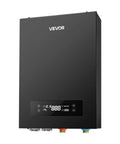Handles Heavy Duty Plumbing With This 36 Kw Tankless Electric Water Heater showing a sleek black unit with LED panel.