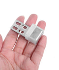 24 Piece Sofa Spring Repair Clips Kit For Heavy Duty Upholstery And Furniture Fixes, Silver Metal Clips With 4 Hole Design, shown in hand