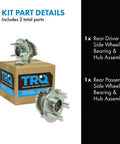 Rear Left And Right Wheel Bearing And Hub Assembly Set For Ford Focus 2013 Through 2018 2 Piece Without Active Park Assist