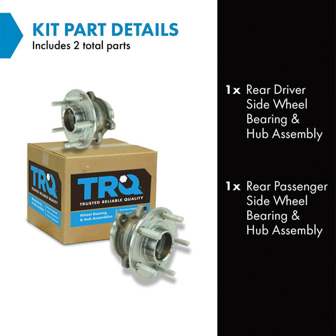 Rear Left And Right Wheel Bearing And Hub Assembly Set For Ford Focus 2013 Through 2018 2 Piece Without Active Park Assist