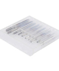 10Pc Tungsten Steel Screw Tap Set Straight Flute Machine Taps M1-M3.5 Thread Repair Kit in a clear storage case.