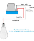 Wiring diagram for Six Pack 12V Photocell Switch No Brainer Auto On Off Light Sensor with lamp illustration