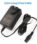 24V 1500mA Electric Scooter Charger For Razor E100 E200 E300 E500 PR200 MX350 Pocket Mod Dirt Bike Sports Mod And Dirt Quad Replacement Battery Charger With Three Prong Inline Female Connector For Fast Home Charging with 6 feet cable