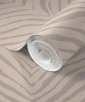 Abstract Animal Design Pvc Free Type Ii Commercial Wallpaper Featuring Matte Linen Texture Easy Paste To Paper Install, Beige roll.