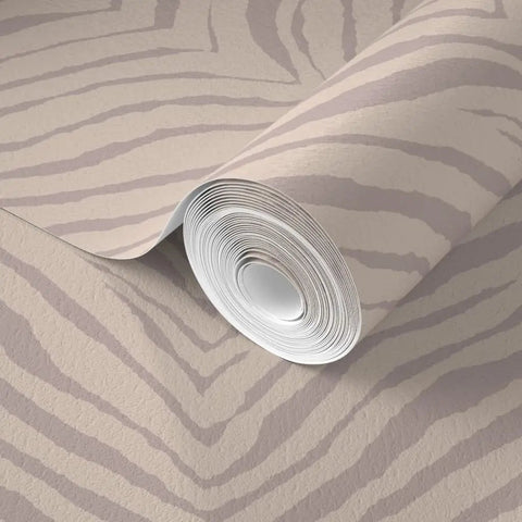 Abstract Animal Design Pvc Free Type Ii Commercial Wallpaper Featuring Matte Linen Texture Easy Paste To Paper Install, Beige roll.