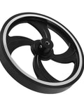 kousoer Encoder Wheel Bore 6mm Aluminum Rubber Measuring Wheel Black Heavy, close-up view showing design and structure.