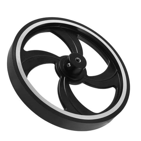 kousoer Encoder Wheel Bore 6mm Aluminum Rubber Measuring Wheel Black Heavy, close-up view showing design and structure.