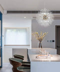 LED Firework Sputnik Chandeliers With 12 Lights Modern Crystal Ceiling Pendant In Gold Finish for kitchen island lighting