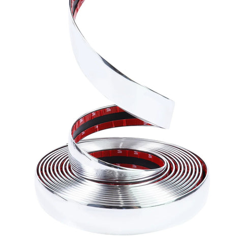 SBWLKJ chrome automotive trim molding roll, 16 ft long, 1 in wide, self-adhesive with red liner