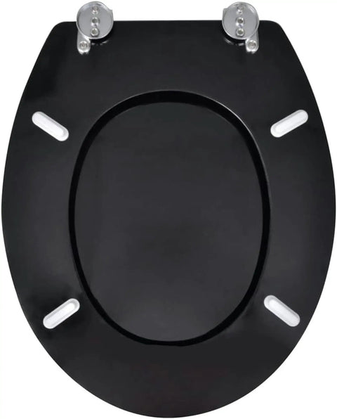 Straight Up Comfy Flannel Toilet Seat Covers With Lids Two Pack Seamless Slide On Design Heavy Duty Water Resistant Black for most round bowls.