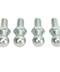Rugged 13mm Ball Studs Gas Lift Strut Hardware Kit With 5 By 16 Inch 18 Thread Includes 4 Washers And Nylock Nuts For Car Hoods Trunks Doors Tool Boxes RVs Marine Cabinets And Trucks showing four silver ball studs with threads