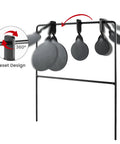 Auto Reset AR500 Steel Shooting Target With Spinner Mechanism, Self Healing 1/4 Inch Target, showing spinning targets and reset design.