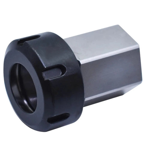 Durable Hex Collet Block Chuck Holder For Precision Machining, black coated hex design for lathes and milling machines.