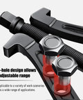 Close-up of Heavy Duty 3 Jaw Bearing Puller Tool With Reversible Grips For Cars Trucks Rv Motorcycle showing adjustable design and bolt details.