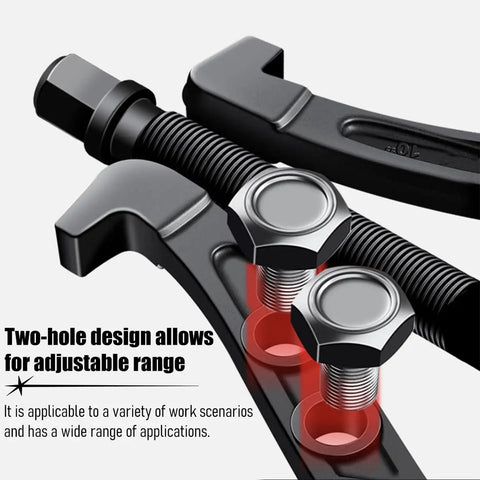 Close-up of Heavy Duty 3 Jaw Bearing Puller Tool With Reversible Grips For Cars Trucks Rv Motorcycle showing adjustable design and bolt details.