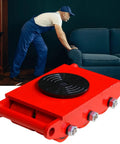 Tough As Nails Heavy Duty Mechanical Skates For Industrial Machinery Transport With Rugged Steel Rollers and Smooth Gliding Design helping move a couch.