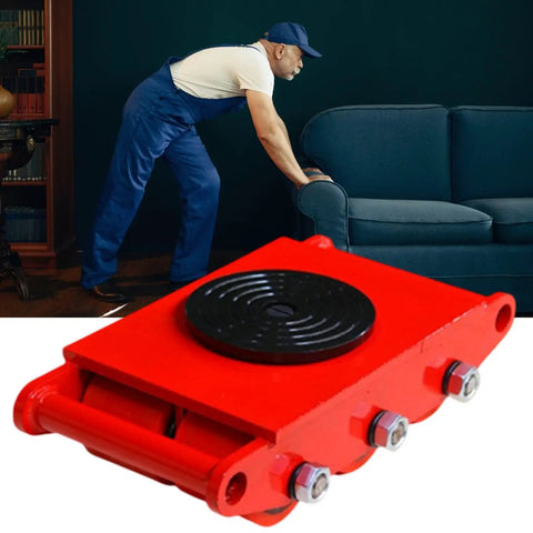Tough As Nails Heavy Duty Mechanical Skates For Industrial Machinery Transport With Rugged Steel Rollers and Smooth Gliding Design helping move a couch.