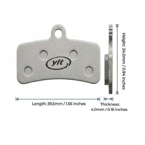 Pro Grade Bike Disc Brake Pads For Shimano 4 Piston D02S D03S Brake Systems with measurements and brand logo visible.