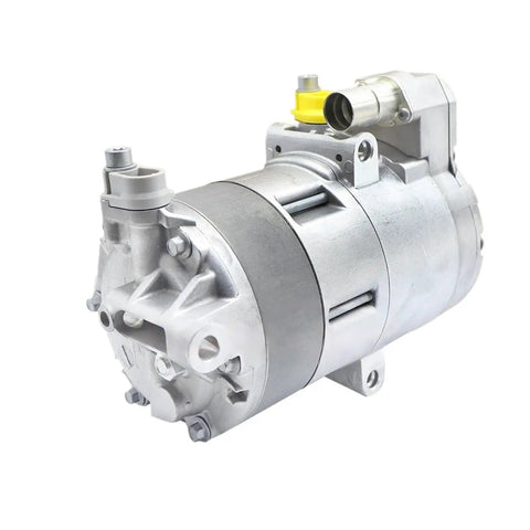 Heavy Duty Hybrid Ac Compressor Replacement For Bmw Rigs Crushes Blowing Hot Air Fast Fixes Worn Out Air Conditioning Units Precision Assembly Cuts Friction Uses 64529332199 Slick, detailed side view.