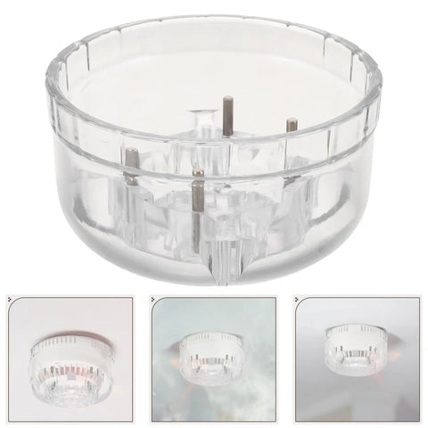 Heavy Duty Detector Removal Head Replacement Bowl For Smoke Alarm Base With Rock Solid Grip, clear plastic design.
