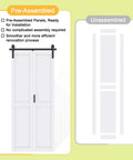 40 By 84 Inch Paintable White Primed Bi Fold Barn Door With Track Kit For Interior Doors Water Resistant Bifold Sliding Door