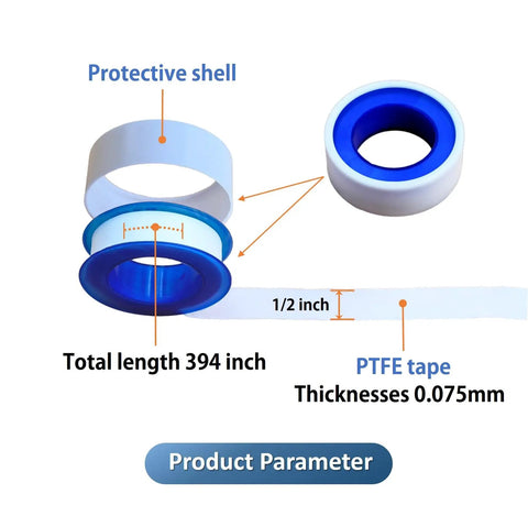 PTFE Thread Seal Tape 4 Pack High Density Leakproof Plumbing Tape White for Pipes and Faucets DIY Friendly Waterproof