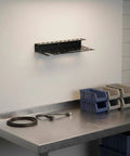 Wall mounted hand tool organizer rack for screwdrivers pliers and small tools heavy duty metal construction efficient sorting system