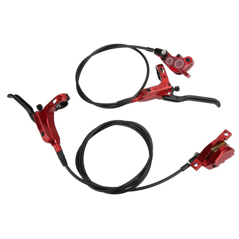 Rock Solid Four Piston Hydraulic Disc Brake Set For Mountain Bikers With Drop Dead Smooth Bilateral Oil Lines And Tough Resin Pads for MTB