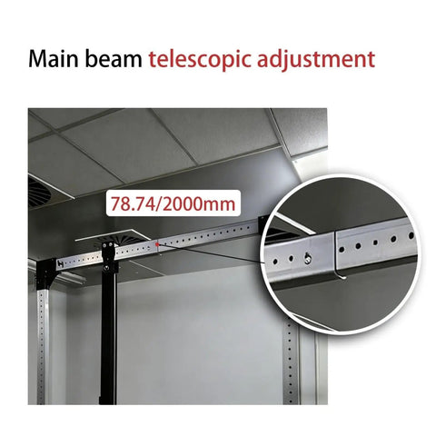 Main beam telescopic adjustment of Heavy Duty Portable Aluminum Gantry Crane Kickin Out A Badass 4409 Pound Lift Capacity