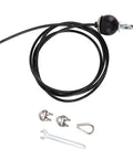 Durable Fitness Pulley Cable With Stop Ball For Home Gym DIY Setup Versatile Cable Pulley System For Strength Training And Weightlifting Easy Install Pro Grade ABS And Steel Build, black cable with fittings and wrench.