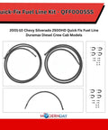 Hefty Duty Fuel Line Rebuild Kit For 2001 To 2010 Chevy Silverado And Gmc Sierra 2500Hd 3500Hd Duramax with braided fuel lines.