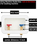 Washing Machine Outlet Box With Center Drain, Push To Connect Inlet One Half Inch, Outlet Three Quarter Inch Male Thread, Brass Ball Valves