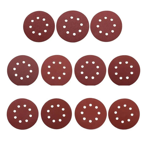 Top Notch 5 Inch Sanding Discs Compatible With Orbital Sanders For Fast Dust Removal Quick Mount Hook Loop Backing diverse grit levels in a pack.