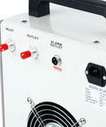 Industrial Heavy Duty Water Chiller CW 3000 For Laser Engraving Machines 110V inlet, outlet, and alarm ports close-up