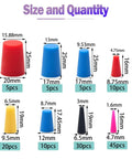 130 Pcs High Temp Silicone Rubber Stopper Set With 8 Sizes Tapered Plugs for Masking Systems, color-coded plugs