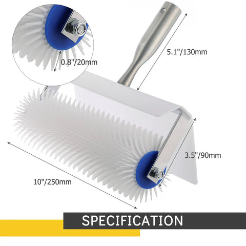 Spiked Screeding Compound Roller For Leveling Floors Pro Grade Boss Level 10 Inch By 1 Inch Bubble Free Smooth Screed Surface