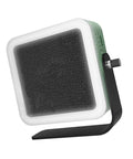 Compact Rechargeable Solder Fume Extractor And Mini Solder Fan With Bright Led Spotlight angled view on black stand
