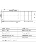 Factory Fresh Premium Commercial Water Cooled Spindle Motor 3.2kw 380 Volt Bt30 Taper 18000rpm detailed diagram with specifications