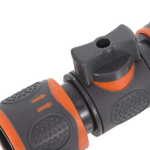 Totally Awesome Toddmomy Garden Hose Quick Connectors For 3/4 Inch Pipe, Effortless Male And Female Fitting No More Threading Hassle While Washing The Car Or Watering Plants In Style Today. gray PVC quick connector set with orange grips