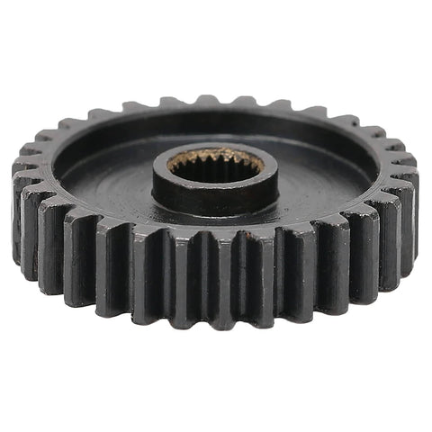 Close-up of a steel gear from the Beefy Steel RC Servo Spur Gear Set With 24 Tooth Internal Spline Module 0.8 High Strength Replacement Gears.