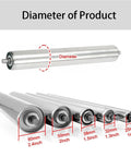 2 Pack Stainless Steel Idler Rollers Heavy Duty Workhorse With Spring Pressed Axle Built Like A Tank For Rock Solid Conveyor Performance Plus Durability showing assorted diameters