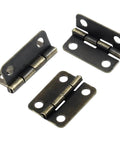 Bronze Mini Jewelry Box Hinges Set Of 60 With Screws For Diy Projects And Crafts On Wooden Boxes And Cases close-up view