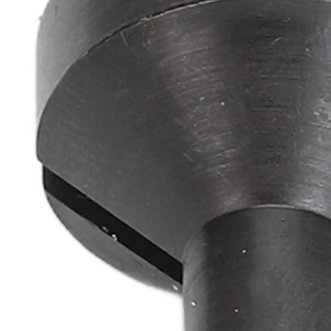 Close-up of Kickass V Shape Router Bit Built Tough With Hardened Carbide Point for precision 90 degree chamfering and 45 degree milling.
