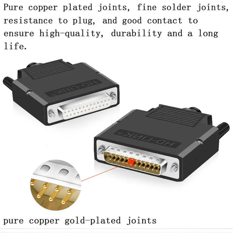 DB25 Solderless Connector 10 Piece Set With Five Male And Five Female Pins 16mm Thin RS232 Serial Port for Electronics