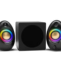 2.1 Computer Speakers With Subwoofer For PC Desk Setup, Crisp Bass, 80W Peak Power, Bluetooth 5.4, RGB Lighting, front view